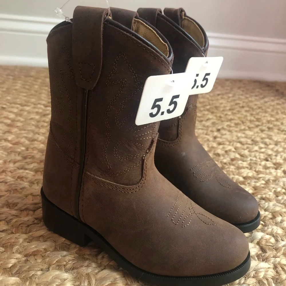 New: Masterson Leather Cowboy Boots. Unisex. Size 5.5
